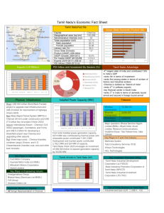 Tamil Nadu's Economic Fact Sheet Tamil NaduFact file Capital