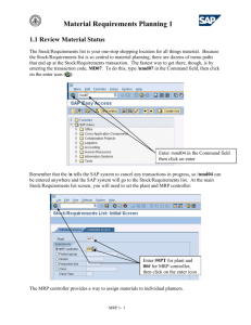 Customer Order Process in SAP R/3