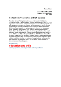 ContactPoint: Consultation on Draft Guidance