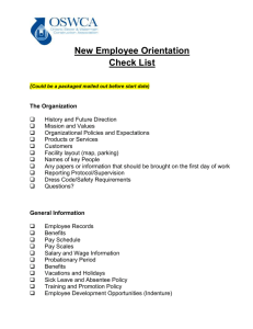 New Employee Orientation CheckList