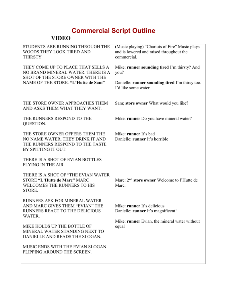 Tv Commercial Advertisement Script Sample