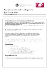 Credit Union Application Pack - Form