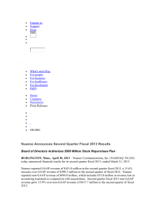 Nuance Announces Second Quarter Fiscal 2013 Results