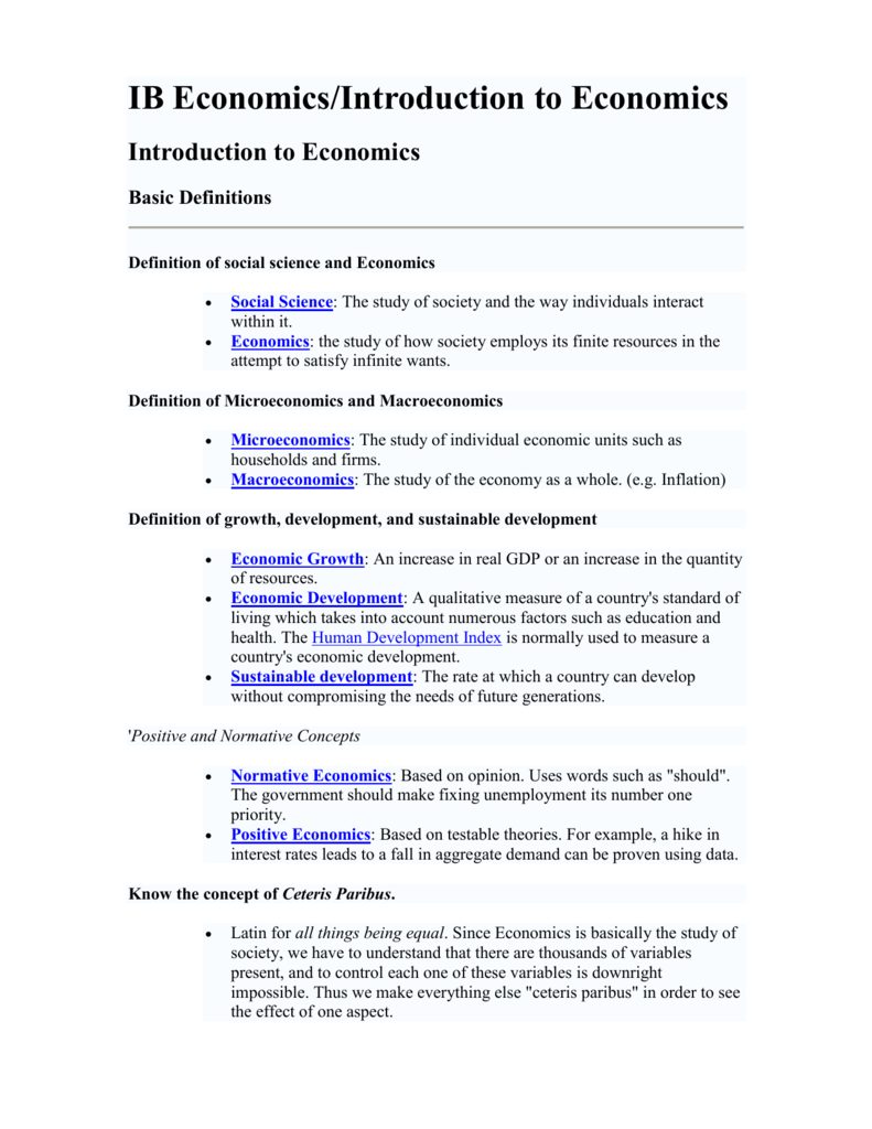 ib economics/development economics