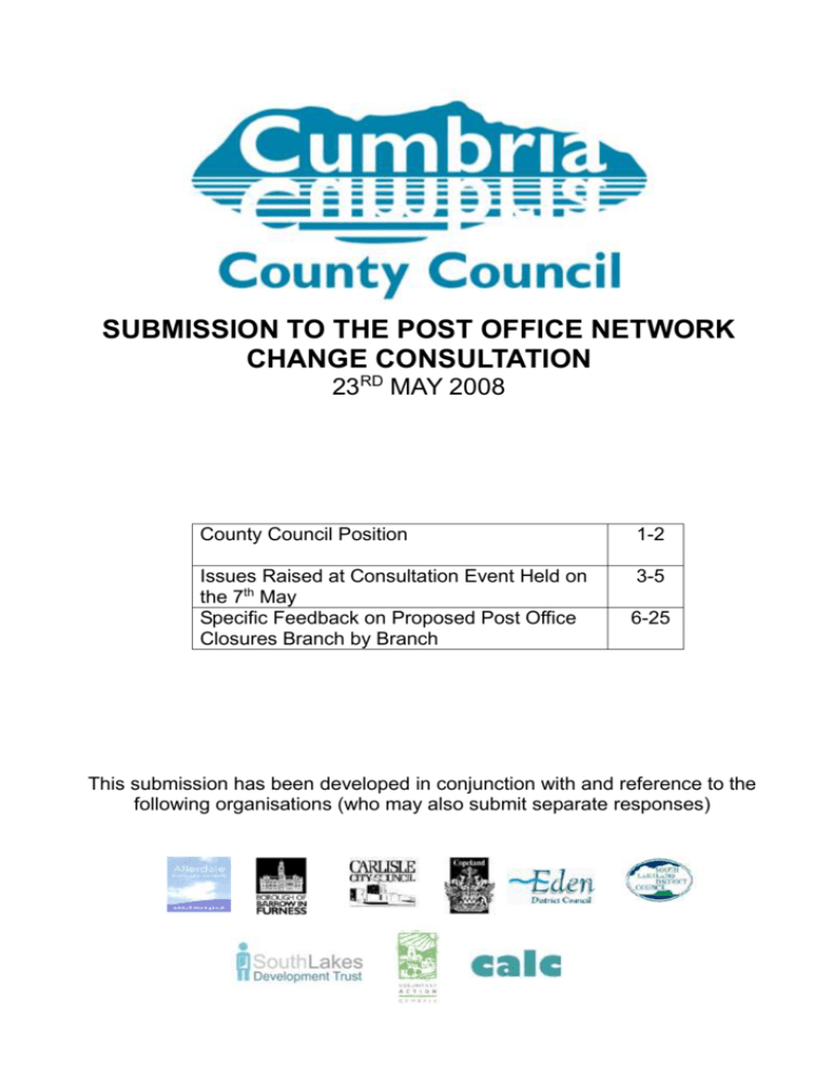 Post Office Closure Cumbria County Council