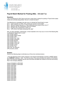 Payroll Batch Marked For Posting SQL