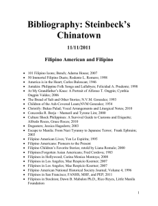 Bibliography: Steinbeck's Chinatown 11/11/2011 Filipino American