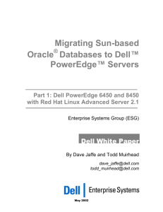 Based Sun Servers to Dell Servers Running Linux, Part 1