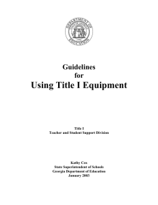 Guidelines for Using Title I Equipment
