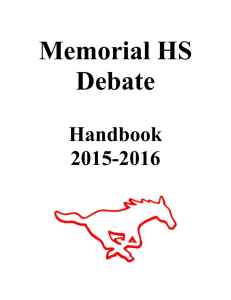 Debate Handbook - Memorial High School