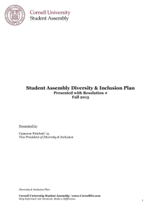 Student Assembly Diversity & Inclusion Plan Presented with