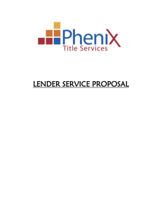 Lender Service Proposal