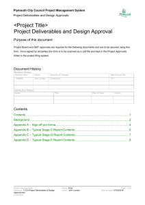 Project Deliverables & Design Approval