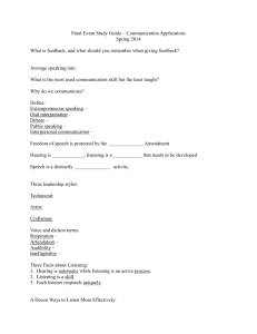 Final Exam Study Guide – Communication Applications Spring 2014