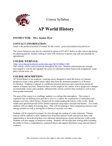 AP World History Syllabus