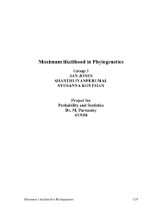 Maximum likelihood in Phylogenetics-