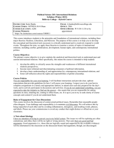 Political Science 203: Introduction to International Relations