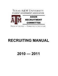 Table of Contents - Aggie Recruitment Committee