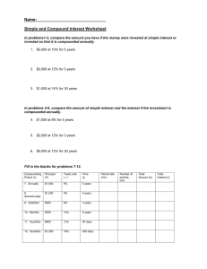 Simple and Compound Interest Worksheet