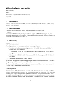 Millipede cluster user guide