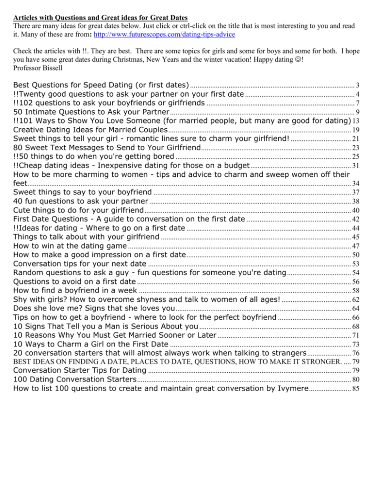 Questions To Avoid On A First Date