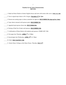 Timeline for the Senior Demonstration