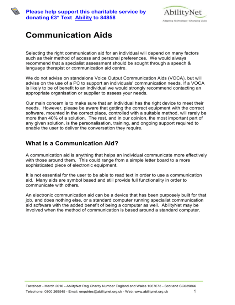communication aids essay