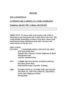 Resume of Jon.A.Martineau - Caribbean Tourism Organization