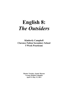 Lesson 1 – Introduction to The Outsiders