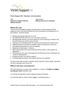 Witness Service Volunteer Support Worker Role Description