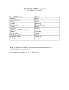 OB medication list