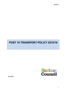 Post 16 Transport Policy Statement 2015