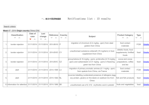 一、来自中国货物通报 Notifications list : 13 results