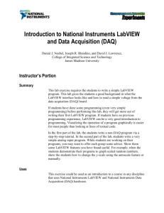 Introduction to National Instruments LabVIEW and Data Acquisition