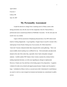 Library 286-My Personality Assessment - April Geltch E