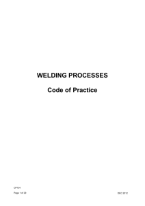 Welding Processes - Code of Practice