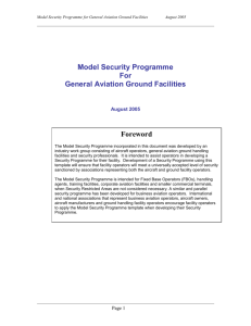 Model Security Programme For General Aviation Ground Facilities