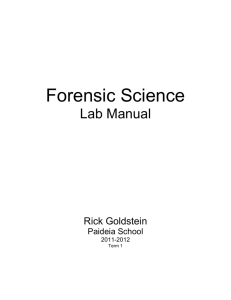 Forensic Science -- Rick Goldstein