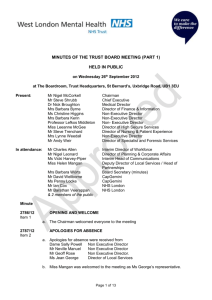 MINUTES OF THE TRUST BOARD MEETING (PART 1) HELD IN
