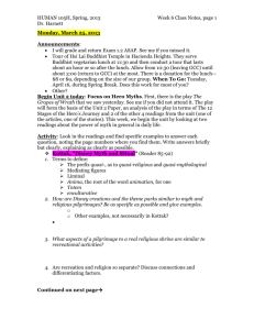 HUMAN 105H, Spring, 2013 Week 6 Class Notes, page 1 Dr