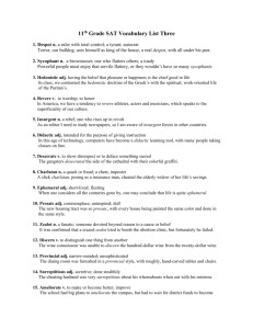 11th Grade SAT Vocabulary List Three