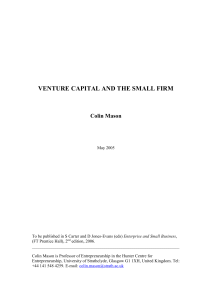 venture capital and the small firm - Strathprints