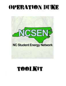 NCSEN Operation Duke Toolkit - Association for the Advancement