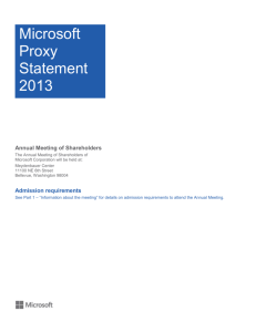 Microsoft Proxy Statement 2013 Annual Meeting of Shareholders