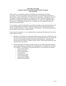 Gramm-Leach-Bliley Act - UGA Intern Auditing Division