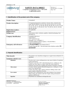 Scheda di dati di sicurezza conforme al Regolamento (CE) n