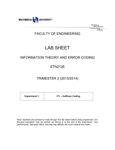 ETN2126 INFORMATION THEORY AND ERROR CODING