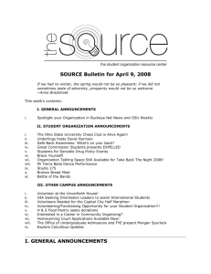 SOURCE Bulletin for April 9, 2008 If we had no winter, the spring