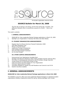 SOURCE Bulletin for March 26, 2008 The first day of spring is one