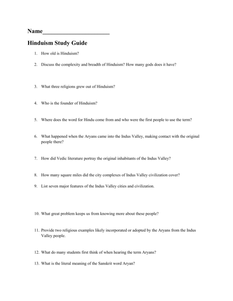 hinduism-study-guide